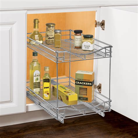 pull-out sliding steel wire cabinet organizer drawer 2 level|rev a shelf pull out organizer.